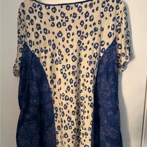 LOGO by Lori Goldstein Cream Boxy Short Sleeve Top